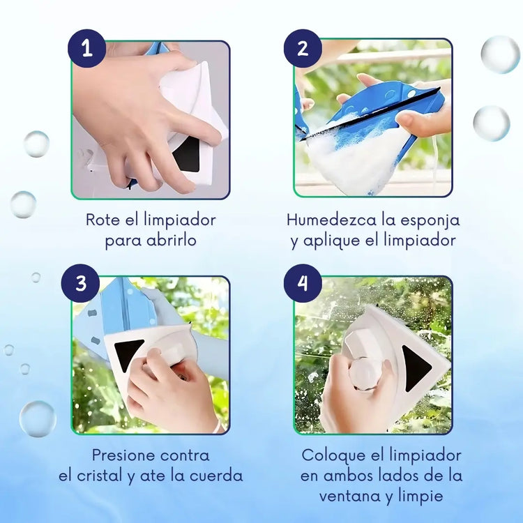 Limpiador Magnetico De Vidrios Y Ventanas Con 50% Descuento🔥