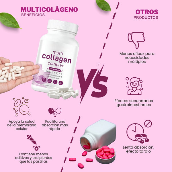 Colágeno 5X: Fórmula Avanzada para Piel Joven, Cabello Saludable y Articulaciones Fuertes – 240 Cápsulas de Alta Absorción Con 60% Descuento🔥
