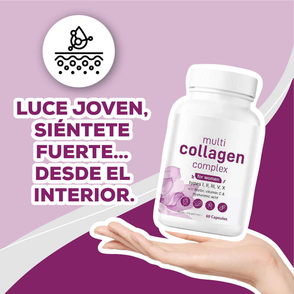 Colágeno 5X: Fórmula Avanzada para Piel Joven, Cabello Saludable y Articulaciones Fuertes – 240 Cápsulas de Alta Absorción Con 60% Descuento🔥