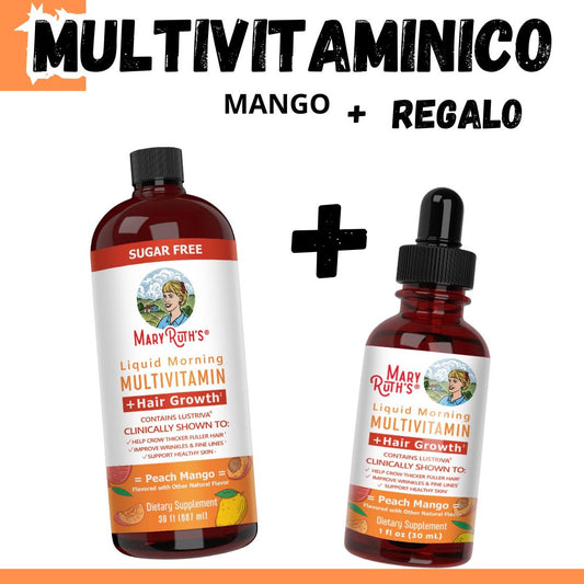 MaryRuth’s Multivitamínico Líquido Sabor Mango + Gotero de Regalo🎁