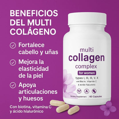 Colágeno 5X: Fórmula Avanzada para Piel Joven, Cabello Saludable y Articulaciones Fuertes – 240 Cápsulas de Alta Absorción Con 60% Descuento🔥