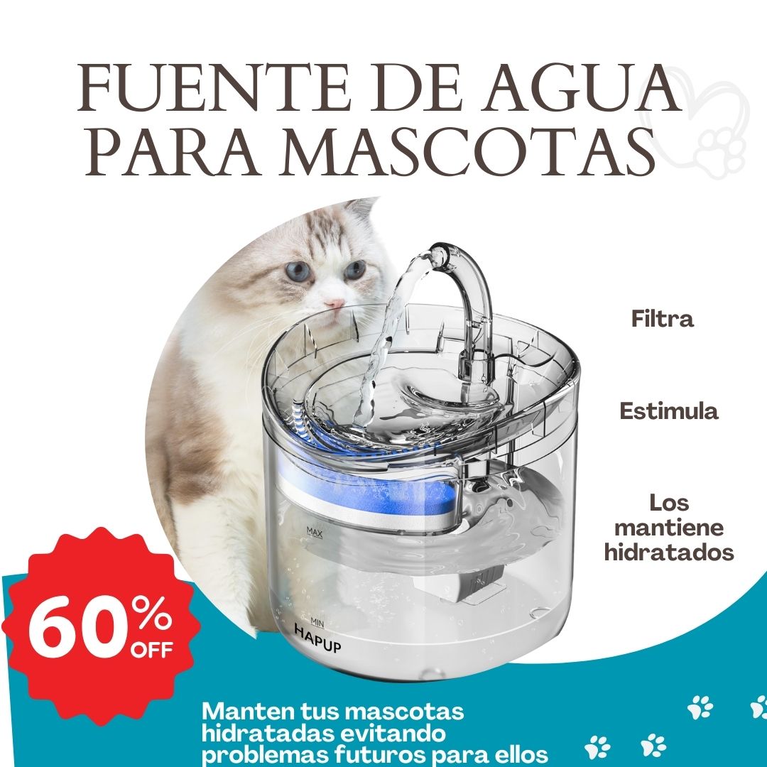 Fuente de agua y filtro para Perros y gatos | Mantén hidratados a tus mejores amigos