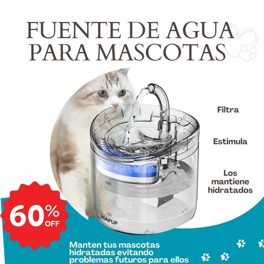 Fuente de agua y filtro para Perros y gatos | Mantén hidratados a tus mejores amigos