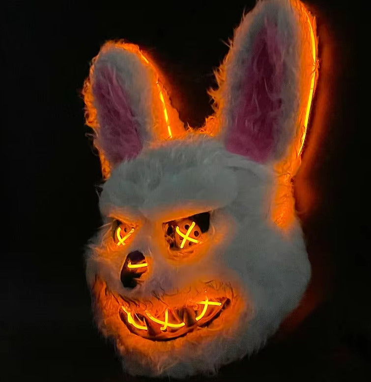 Mascaras Conejo de Hallowen de Felpa y Luz led l Destaca con estilo y terror