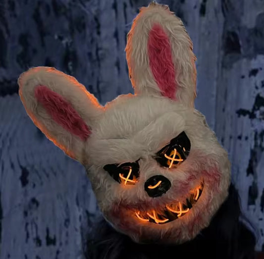 Mascaras Conejo de Hallowen de Felpa y Luz led l Destaca con estilo y terror