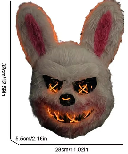 Mascaras Conejo de Hallowen de Felpa y Luz led l Destaca con estilo y terror