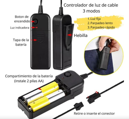 Máscara LED La Purga de Halloween con Luces de Colores | Luz LED y Terror