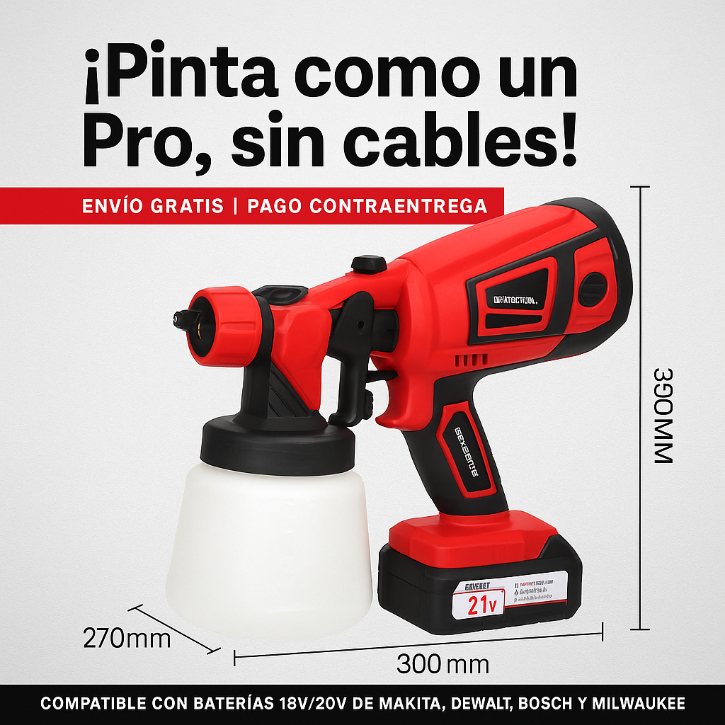 Pistola De Pintura Inalámbrica Con Batería incluida🔥 Oferta 60% Descuento🔥