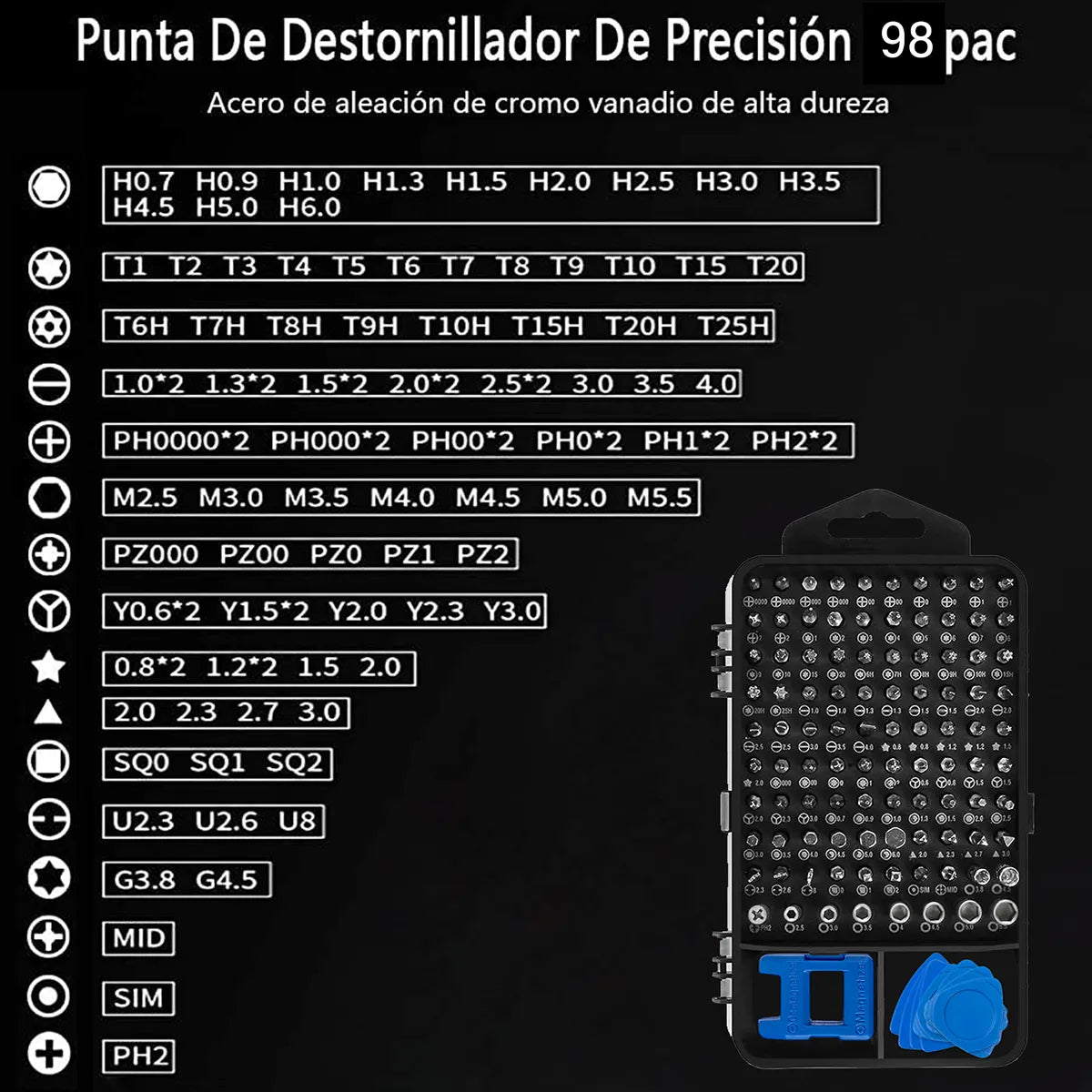 Kit 115 en 1 destornilladores HERRAMPRO®