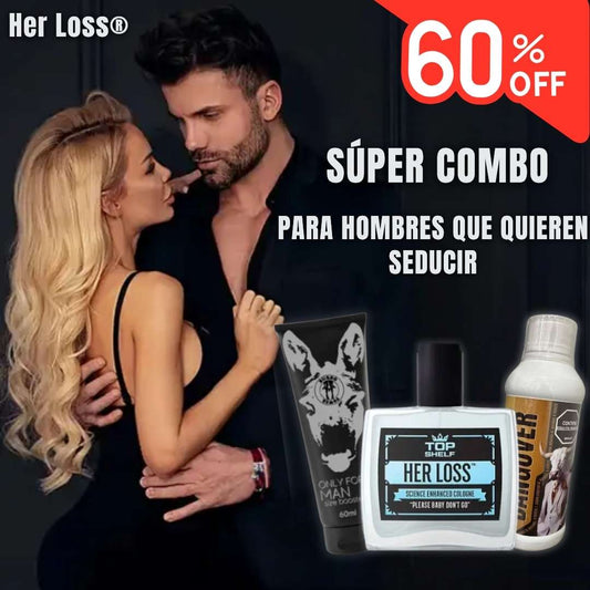 Súper Combo Perfume con Feromonas Her Loss® + Lubricante + Potencializador 😎 60% Descuento😎
