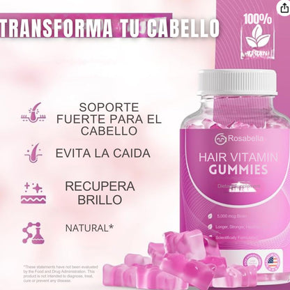 Gomitas Anti-Caída de Cabello QQZOFG® Con 60% Descuento🔥+ Multivitamínico Para crecimiento Gratis🎁