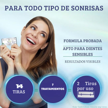Tiras blanqueadoras dentales GuruNanda® 7 tratamientos en 14 tiras Con 60% Descuento🔥