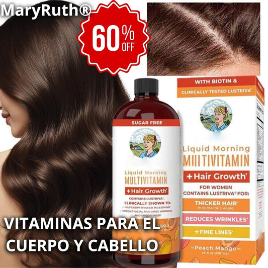 Multivitamínico y Crecimiento del cabello líquido de mango y durazno de MaryRuth® Con 60% Descuento🔥