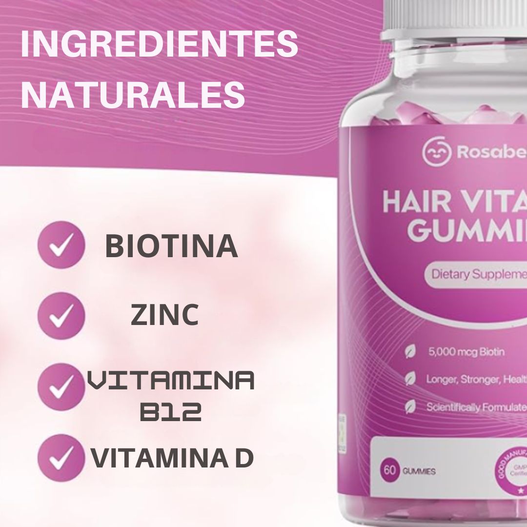 Gomitas Anti-Caída de Cabello QQZOFG® Con 60% Descuento🔥+ Multivitamínico Para crecimiento Gratis🎁