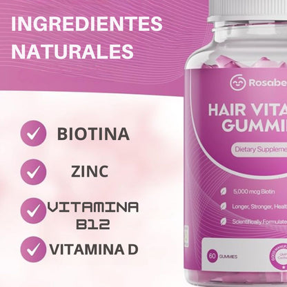 Gomitas Anti-Caída de Cabello QQZOFG® Con 60% Descuento🔥+ Multivitamínico Para crecimiento Gratis🎁