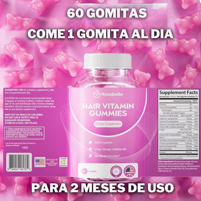 Gomitas Anti-Caída de Cabello QQZOFG® Con 60% Descuento🔥+ Multivitamínico Para crecimiento Gratis🎁