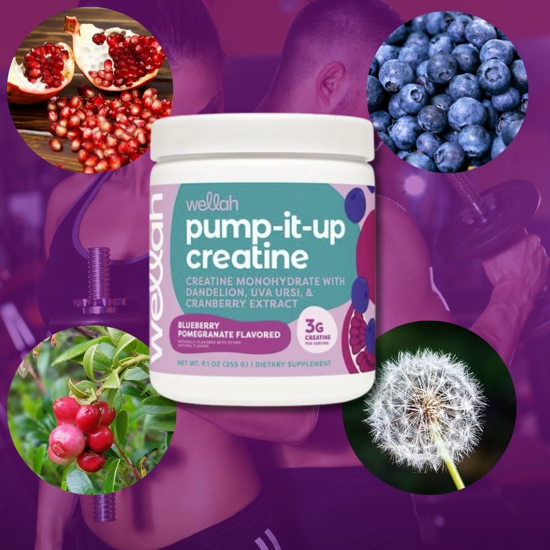 WELLAH® Pump-It-Up Creatine  Impulsa Tu Fuerza y Crecimiento Muscular  Sabor Arandano y Granada🔥