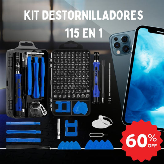 Kit 115 en 1 destornilladores HERRAMPRO®