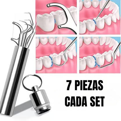 Set Juego de palillos de dientes de acero inoxidable CleanDentPro® Súper Oferta 2x1🔥