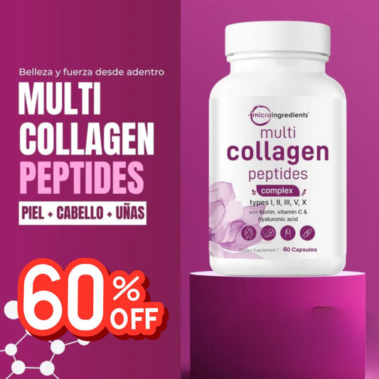 Colágeno 5X: Fórmula Avanzada para Piel Joven, Cabello Saludable y Articulaciones Fuertes – 240 Cápsulas de Alta Absorción Con 60% Descuento🔥