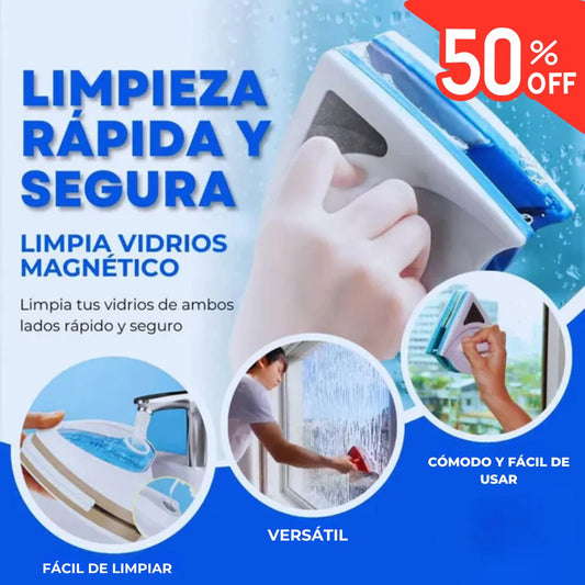 Limpiador Magnetico De Vidrios Y Ventanas Con 50% Descuento🔥