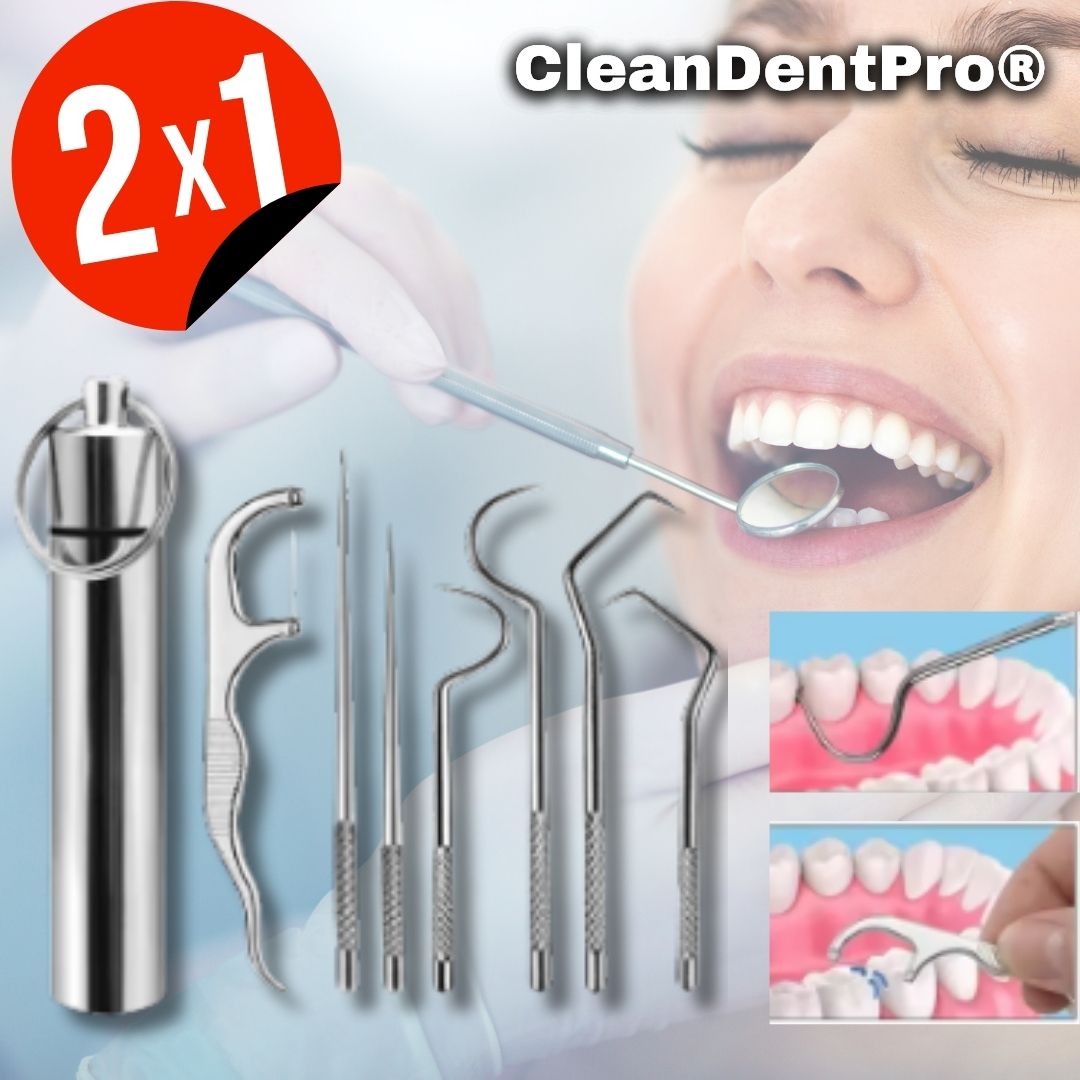 Set Juego de palillos de dientes de acero inoxidable CleanDentPro® Súper Oferta 2x1🔥