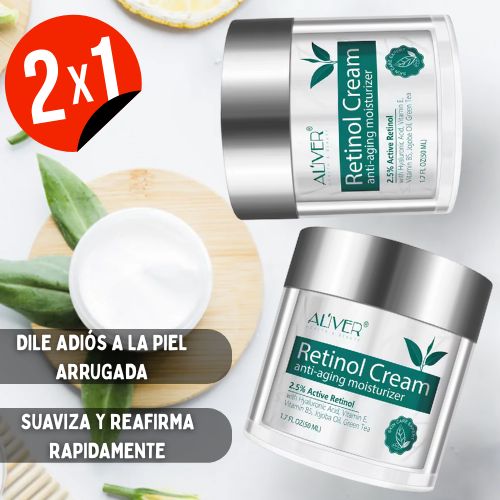 Rejuvenece tu Piel: Crema con Retinol ALIVER® Para Reducir Arrugas y Mejorar tu Textura Facial Oferta 2X1🔥