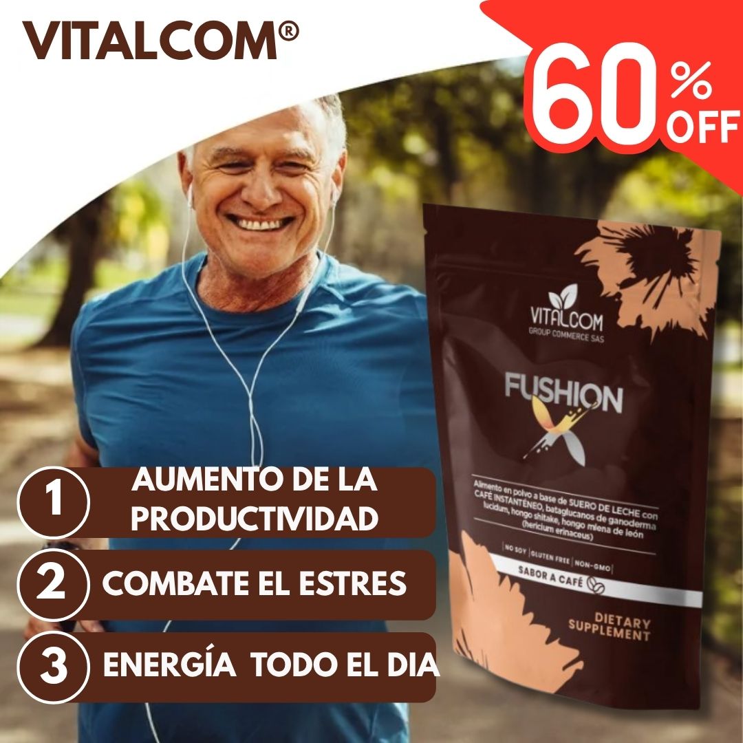 VITALCOM® Fushion La Solución Natural para Energía Imparable Durante Todo el Día Con 60% Descuento🔥