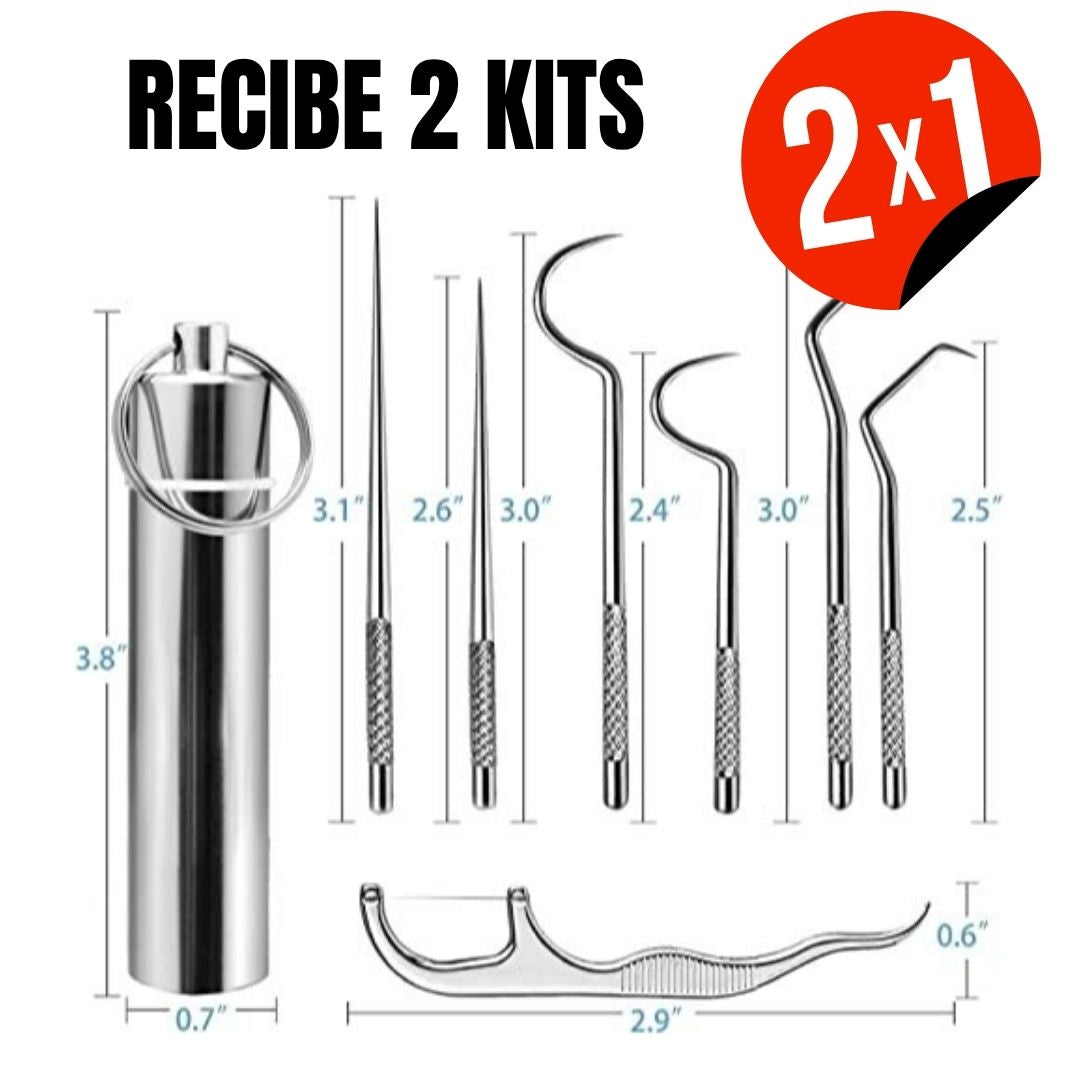 Set Juego de palillos de dientes de acero inoxidable CleanDentPro® Súper Oferta 2x1🔥