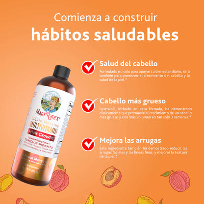 MaryRuth’s Multivitamínico Líquido Sabor Mango + Gotero de Regalo🎁